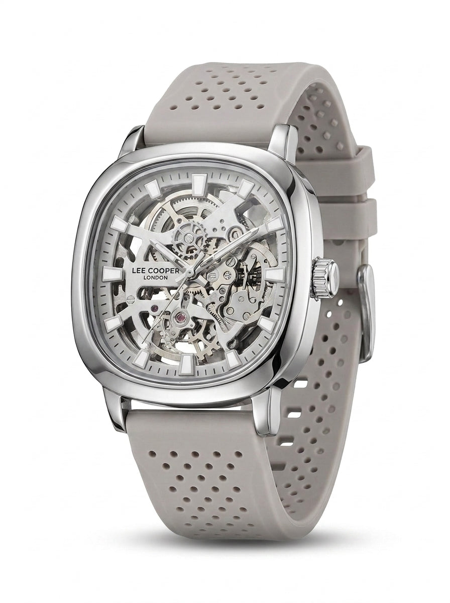 Lee Cooper Skeleton Watch - Gray Strap