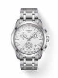 Tissot Couturier Chronograph stainless steel watch with silver dial and tachymeter bezel