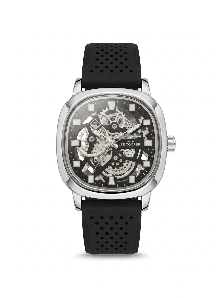 Lee Cooper Skeleton Watch - Black Strap